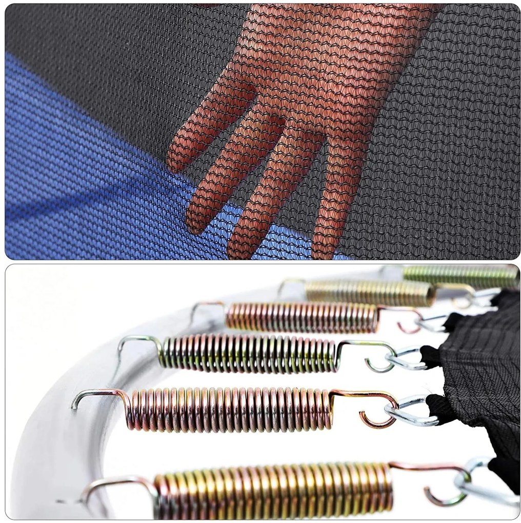 Nancy's Trampoline Met Veiligheidsnet - Trampolines - Tuin - Ladder - Gevoerde Stangen - Zwart/Blauw - Ø 366