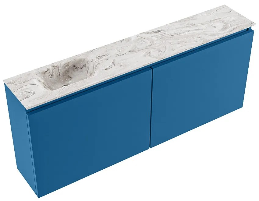 Mondiaz Ture DLux toiletmeubel 120cm jeans met wastafel glace links zonder kraangat
