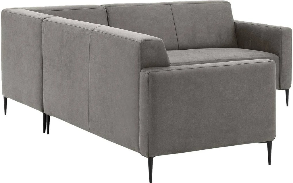 Goossens Key West grijs, micro leer, 2-zits, modern design