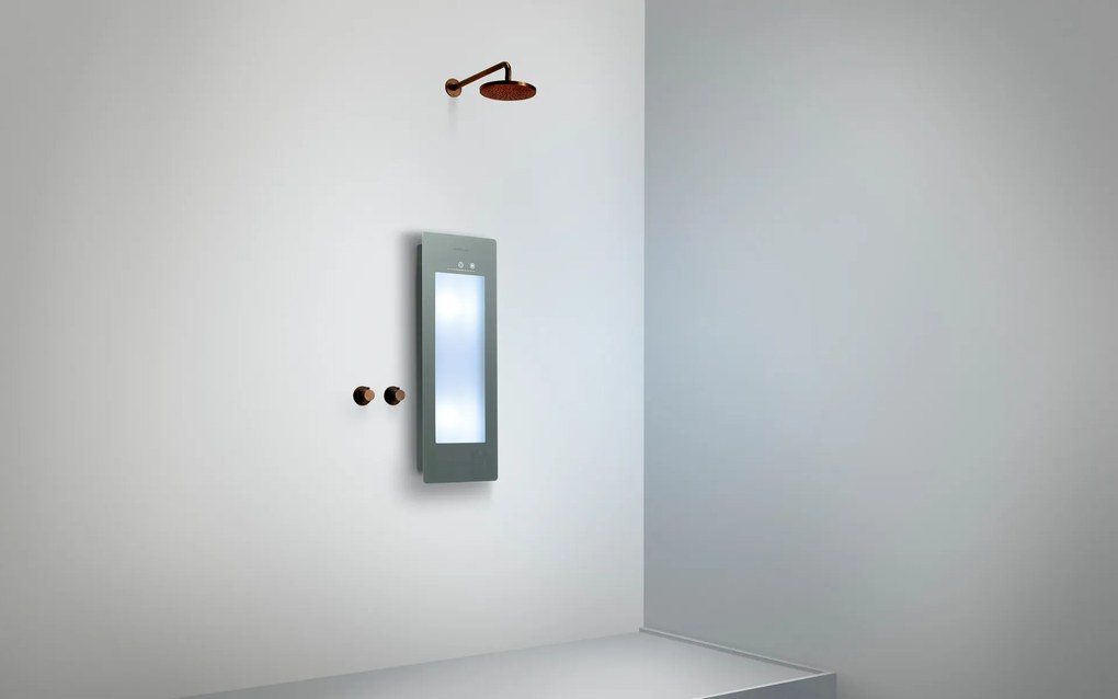 Sunshower Round Plus Small Organic Grey infraroodlamp en UV 33x95x10cm opbouw