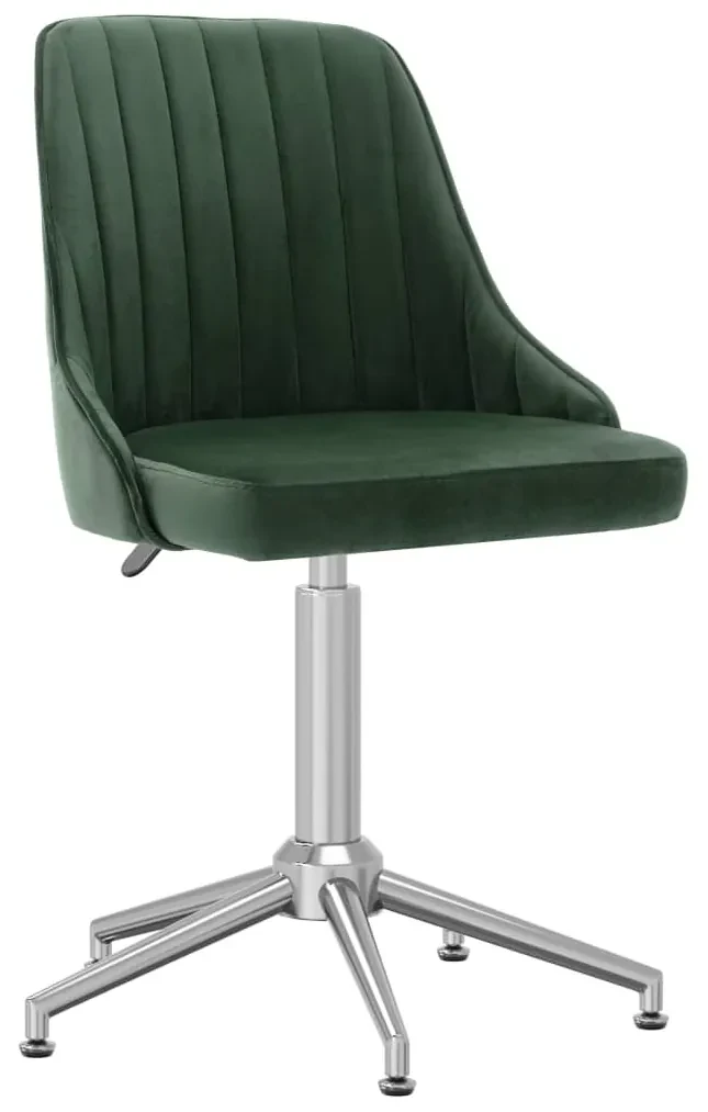 vidaXL Eetkamerstoelen draaibaar 2 st fluweel donkergroen