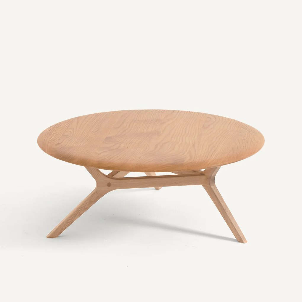 Salontafel van massief eikenhout, diameter 90 cm, MARICIELO