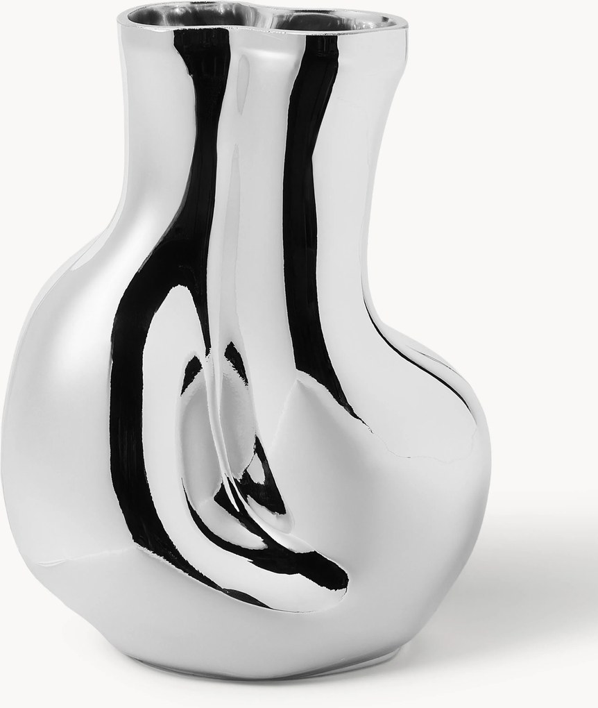 Handgemaakte glazen vaas Gleam, H 22 cm
