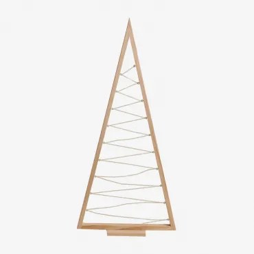 Kerstboom Met Led-verlichting In Elwood-dennenhout Houtbruin & ↑100 Cm - Sklum
