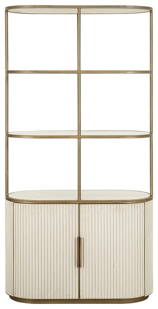 Richmond Interiors Tivoli Open Wandkast Beige Goud - 100x45x197cm.