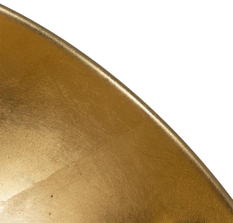 Vloerlamp zwart met goud 35 cm verstelbaar - Magnax Industriele / Industrie / Industrial E27 rond Binnenverlichting Lamp