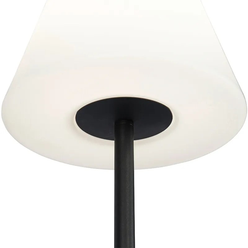 Buiten vloerlamp zwart met witte kap IP65 25 cm - Virginia