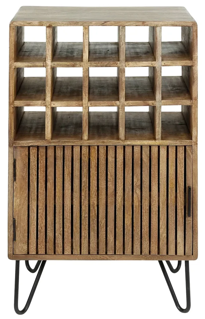 Wijnkast Van Mango Hout - 56x35x90cm.
