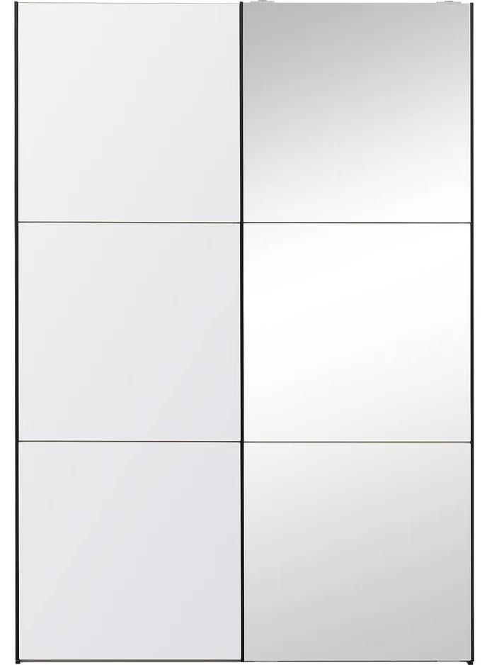 Goossens Kledingkast Easy Storage Sdk, 153 cm breed, 220 cm hoog, 1x 3 paneel glas schuifdeur li en 1x 3 paneel spiegel schuifdeur re