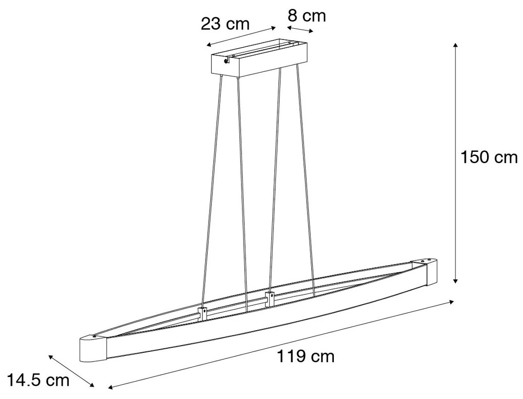 Eettafel / Eetkamer Moderne hanglamp zwart incl. LED 3-staps dimbaar - Dasha Modern ovaal Binnenverlichting Lamp