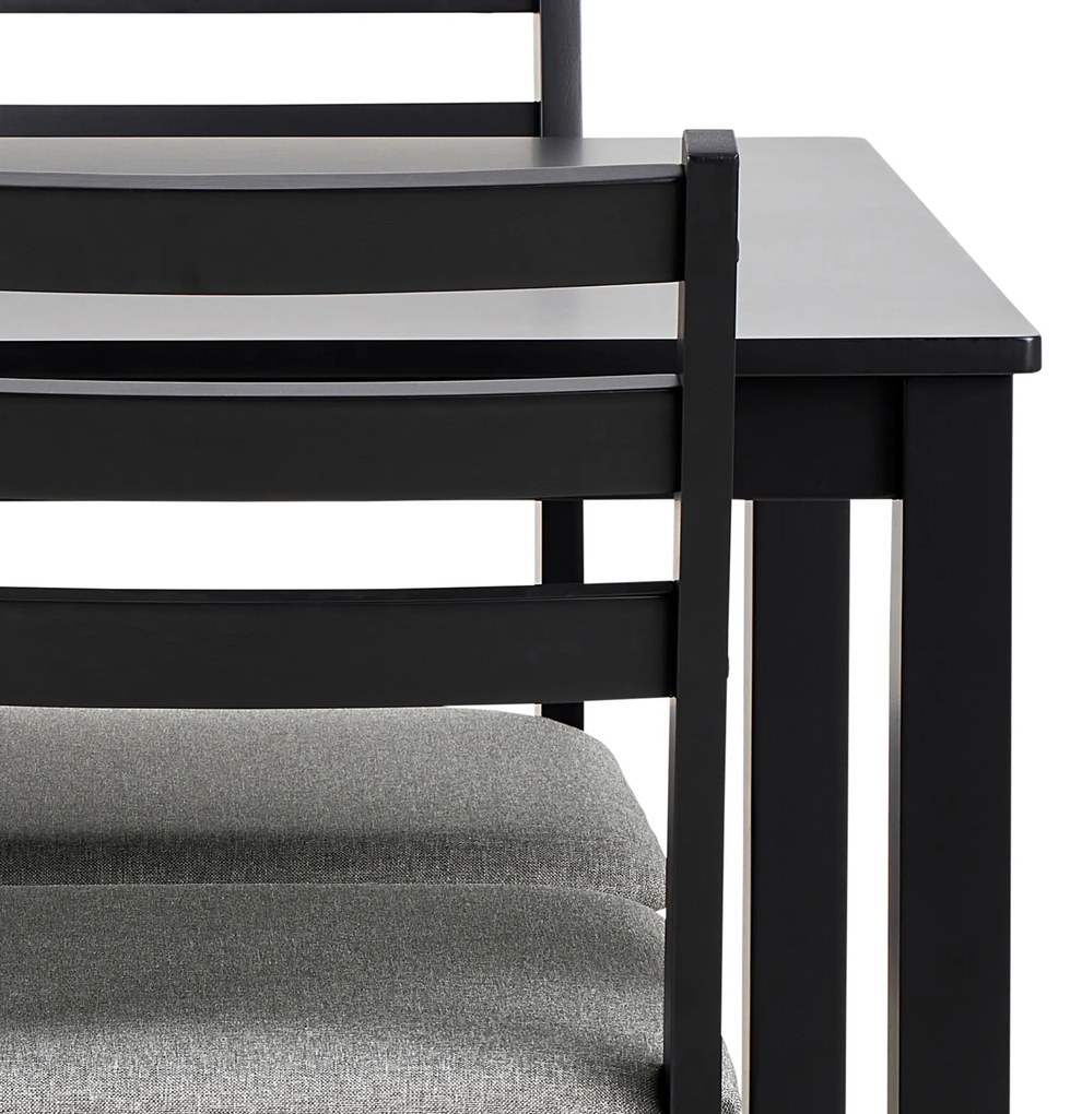 TORINO eetset + 4 stoelen Zwart/Lichtgrijs (Sawana 21 stof) - HOUTEN SET VOOR KEUKEN/EETKAMER