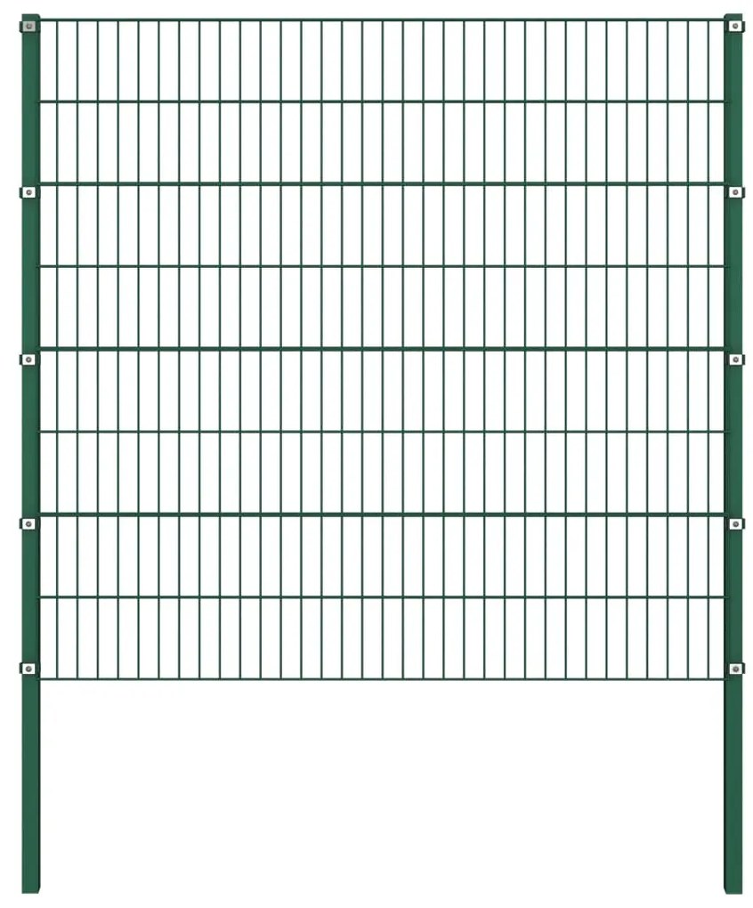 vidaXL Schuttingpaneel met palen 13,6x1,6 m ijzer groen