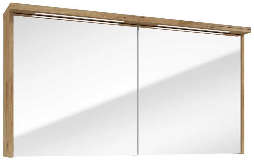 Fontana Grado spiegelkast met verlichting 117cm 2 deuren warm eiken