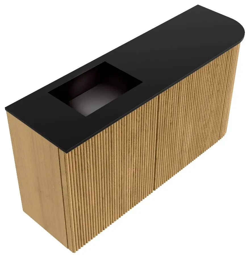 Commode Ronding Inkomhal Mondiaz Joya 80cm toiletmeubel ronding rechts oak met wastafel faye ...