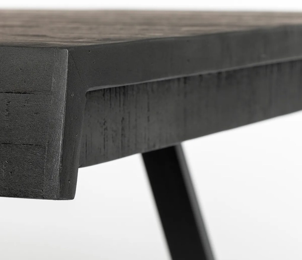 Lavis Suri Black Eettafel Van Gerecycled Teak Zwart 220 X 90 Cm - 220 X 100cm.