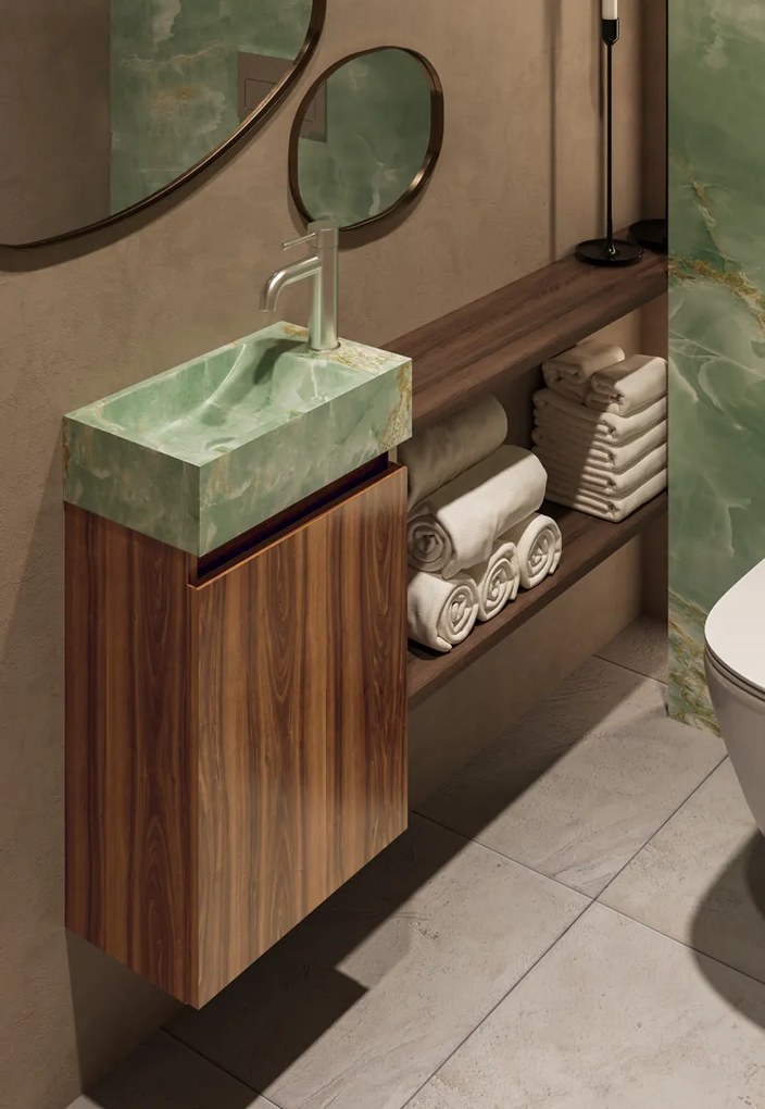 Fontana Green Onyx toiletmeubel 40cm walnoot