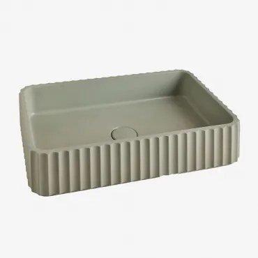 Rechthoekige Wastafel 50x30 Cm In Teide Cement Green Bay - Sklum