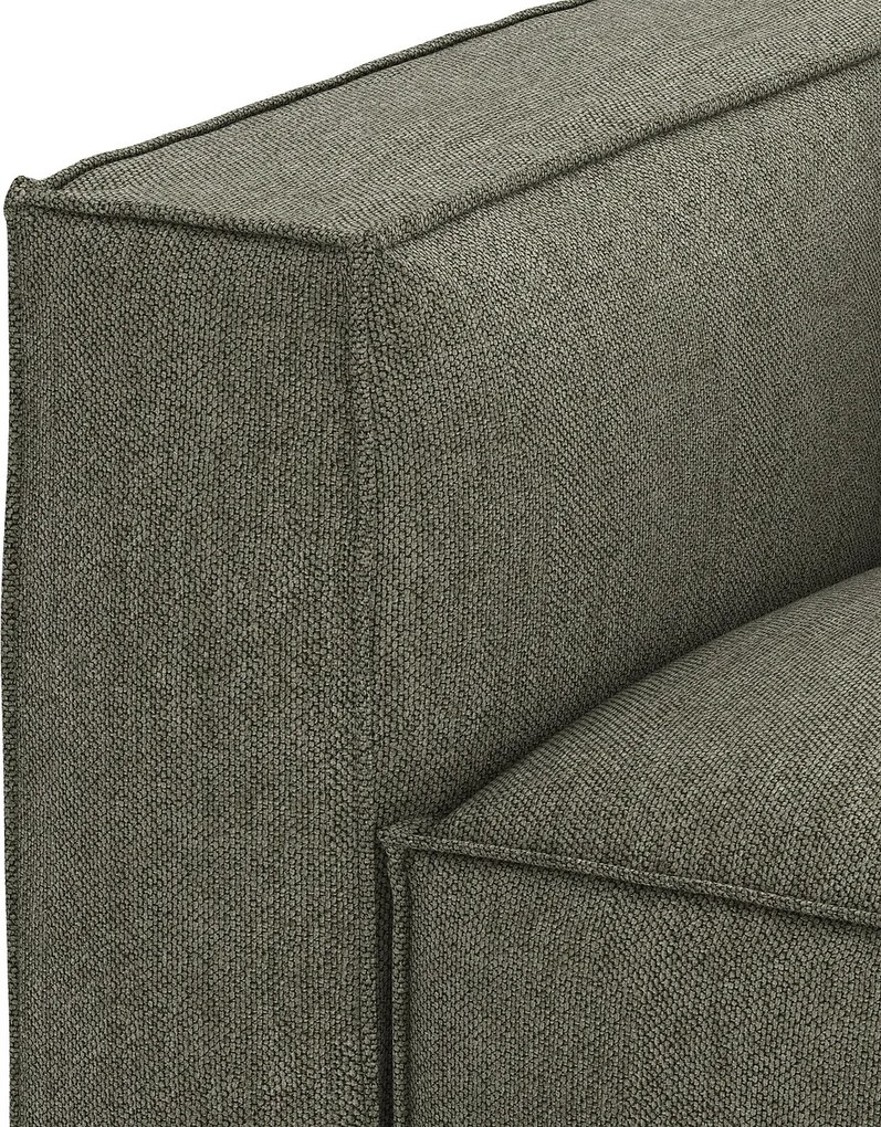 Modulaire bank, 3-zit en poef, in gestructureerde stof, Seven