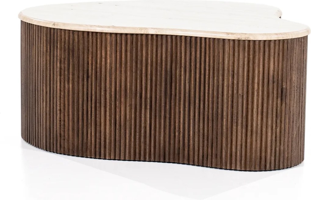 Salontafel Met Travertin Blad - 83 X 72cm.