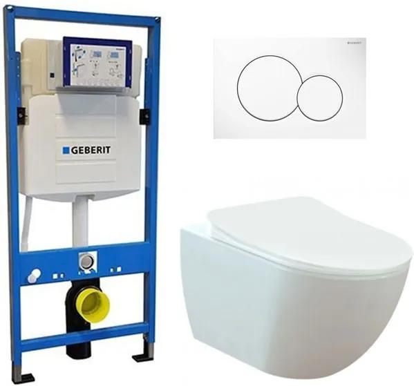 Geberit UP 320 Toiletset - Inbouw WC Hangtoilet Wandcloset - Creavit Mat Wit Rimfree Geberit Sigma-01 Wit