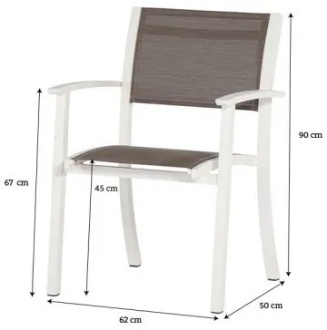 4 Seasons Outdoor | Ricci stoel mocca *showroommodel  Tuinstoel    Wit weerbestendig