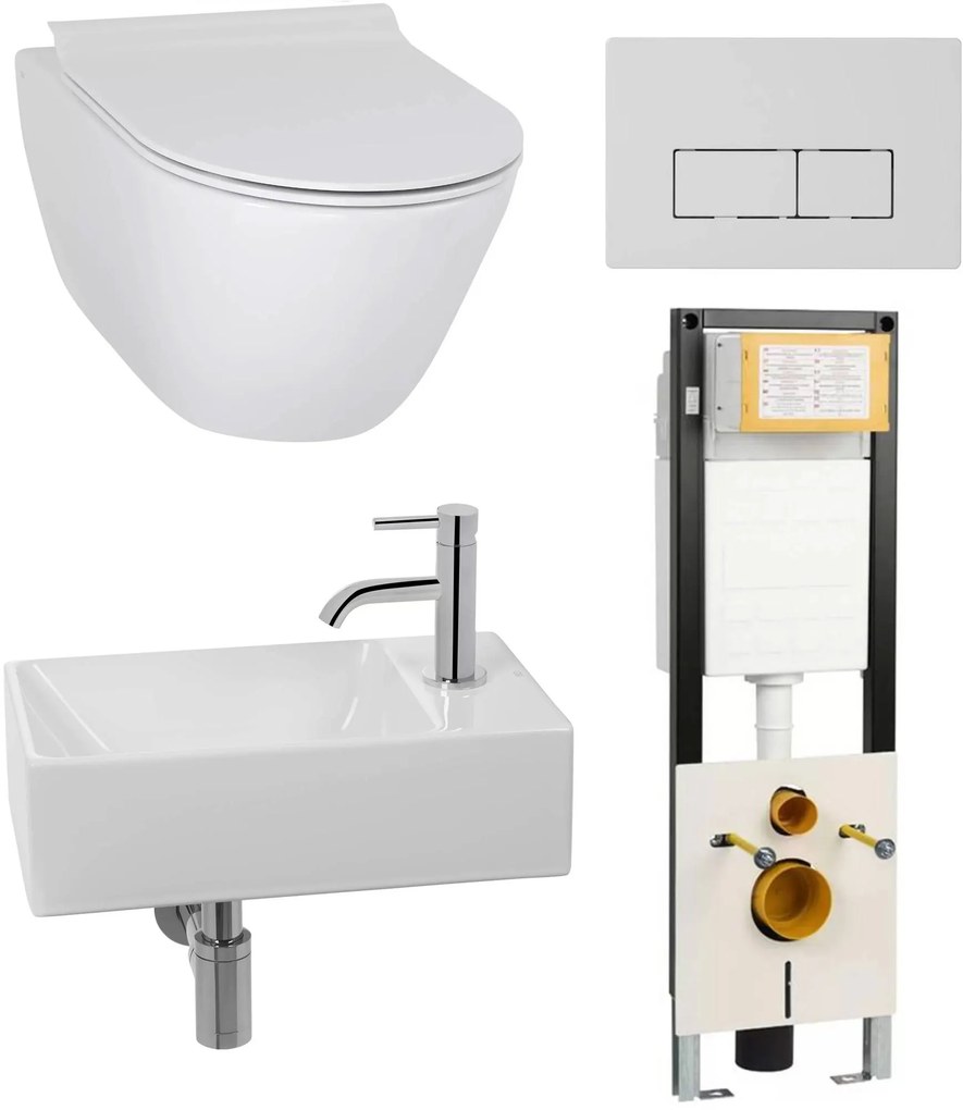 Combideal toiletruimte Ben Segno 2.0/Stelvio Xtra glaze+ Free flush rechts wit
