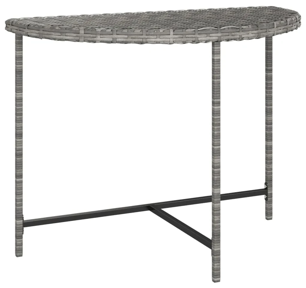 vidaXL Tuintafel 100x50x75 cm poly rattan grijs