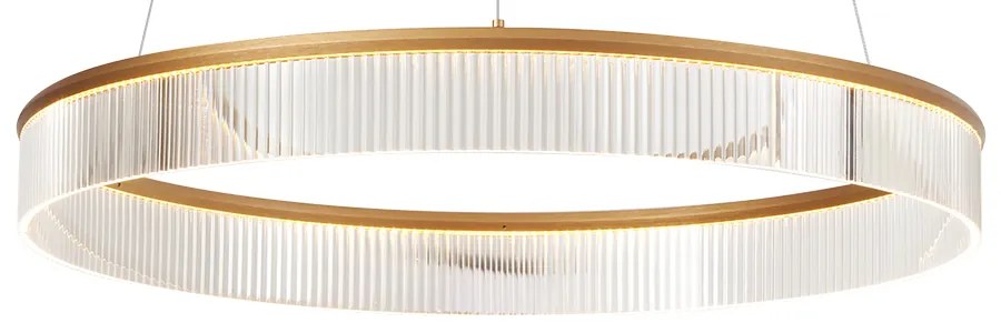 Moderne hanglamp messing 78cm incl. LED 3-staps dimbaar - Anello Chandelier Modern rond Binnenverlichting Lamp