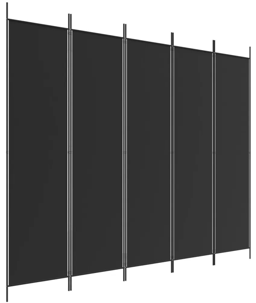 vidaXL Kamerscherm met 5 panelen 250x200 cm stof zwart