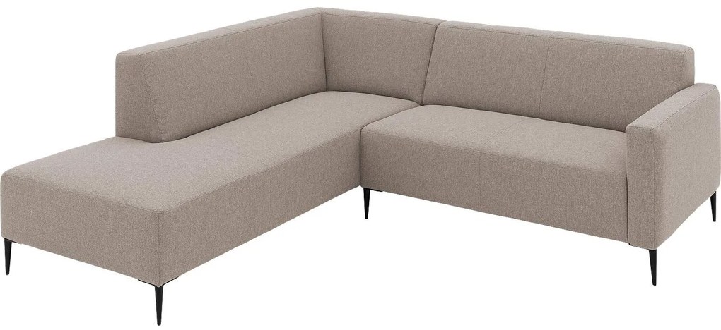 Goossens  Key West grijs, stof, 2-zits, modern design met ligelement links