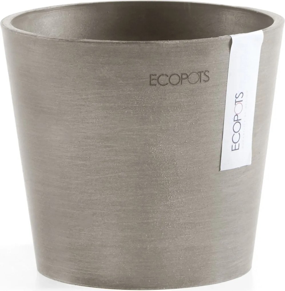 Ecopots Amsterdam 13 - Taupe - Diameter 13 x H11,4 cm - Ronde taupe bloempot