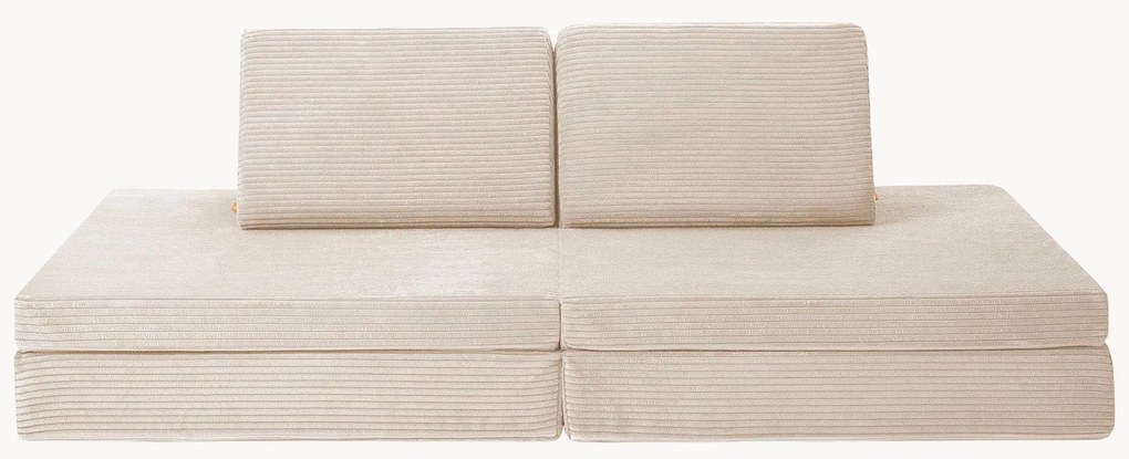 Handgemaakte modulaire fluwelen kinderspeelbank Mila