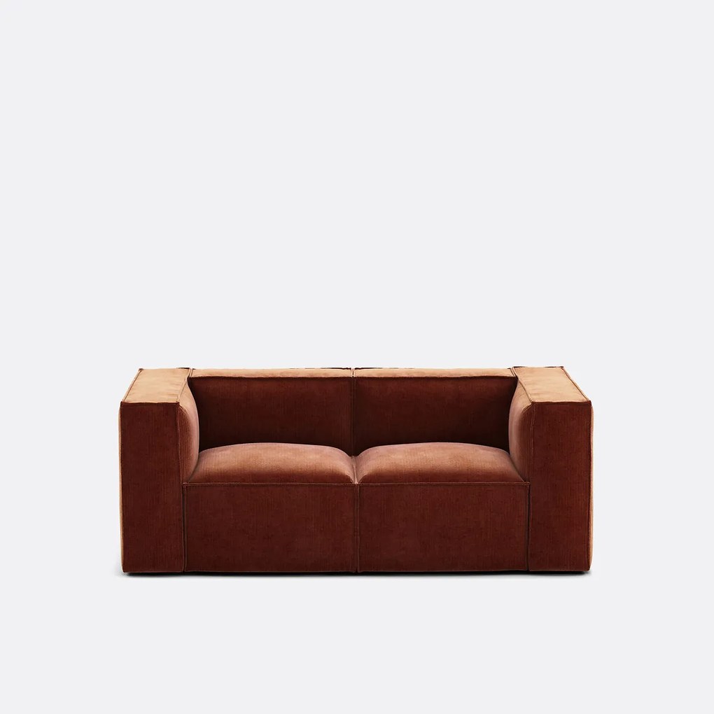 Modulaire bank, 2-zit, in vintage ribfluweel, Seven