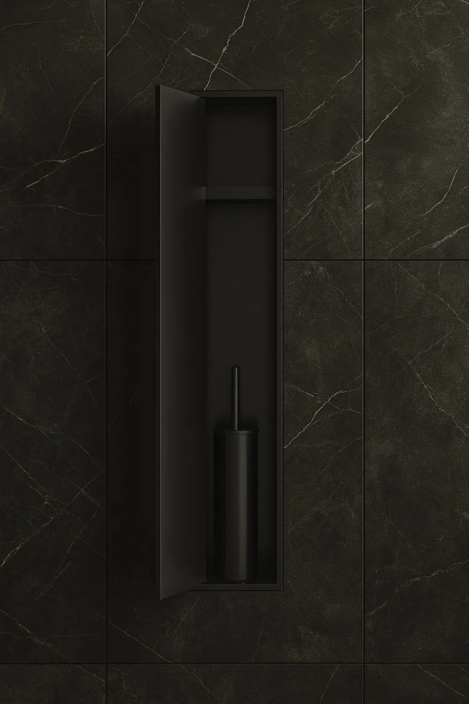 Hotbath &More inbouw toiletborstel en toiletrolhouder zwart geborsteld PVD