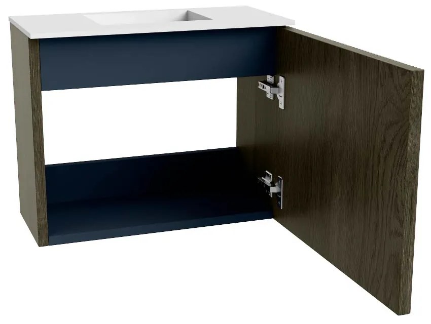 Mondiaz Joya 50cm toiletmeubel shadow met wastafel faye midden zonder kraangat talc