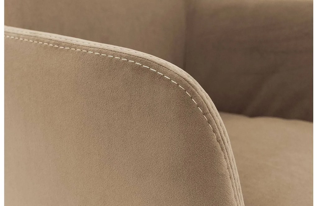 Goossens Excellent Eetkamerstoel Binn beige stof graden draaibaar met return functie met armleuning, stijlvol landelijk