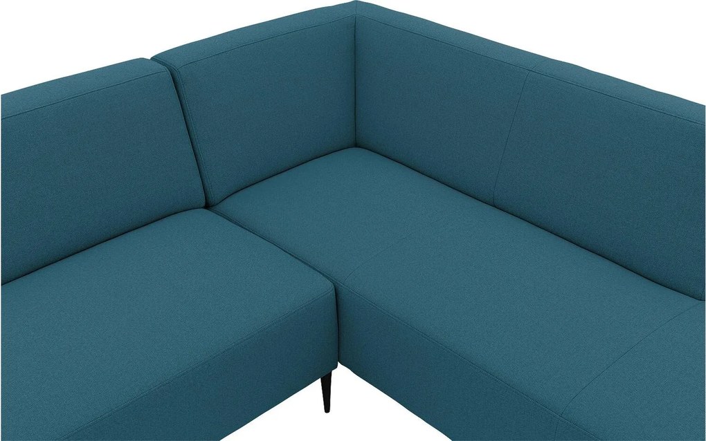 Goossens Key West blauw, stof, 3-zits, modern design met ligelement rechts