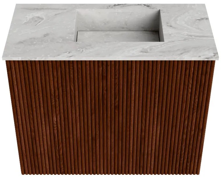 Mondiaz Joya DLux 50cm toiletmeubel ruby met wastafel faye rechts zonder kraangat glace