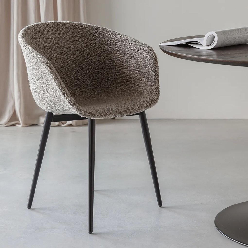 Design Kuipstoel Grijs Boucle