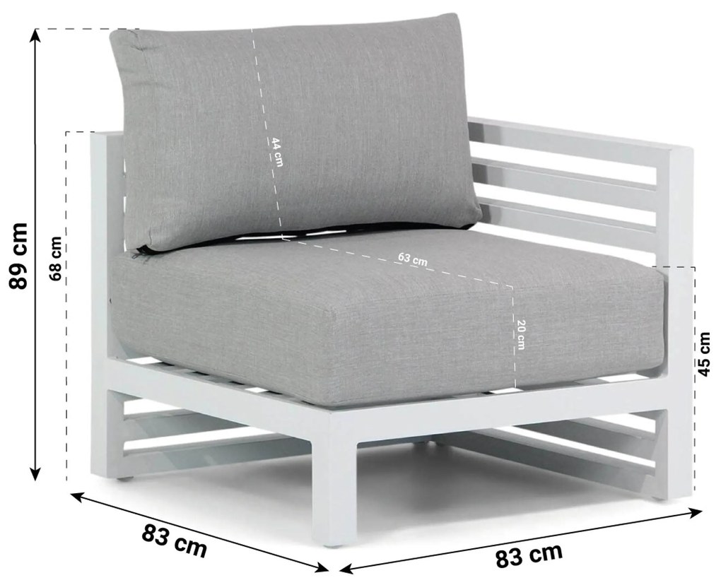 U-Vorm Loungeset 8 personen Aluminium Wit Santika Furniture Santika Jaya