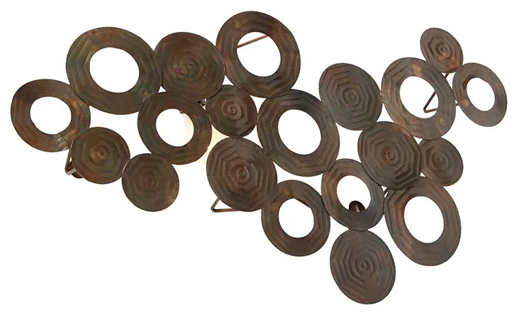 Art Deco wandlamp koper 77 cm - Circles