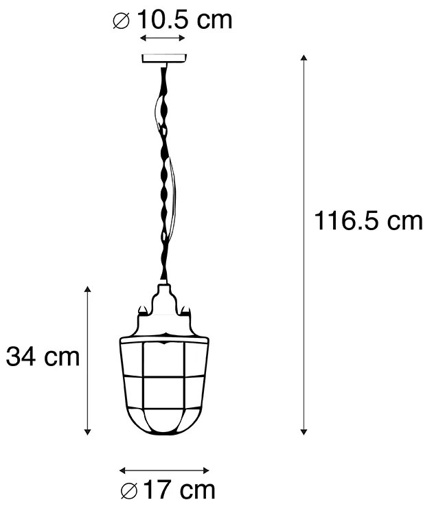 Set van 3 industriele hanglampen zwart - Cabin Industriele / Industrie / Industrial E27 rond Binnenverlichting Steen / Beton Lamp