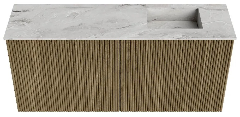 Mondiaz Joya DLux 90cm toiletmeubel dusk met wastafel faye rechts zonder kraangat glace