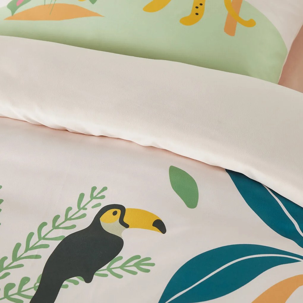 Bedset, recycled microvezel, rechthoekig kussensloop