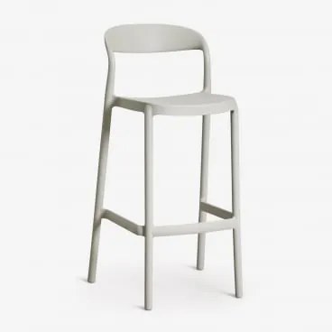 Stapelbare Hoge Krukken Set Van 2 In Polypropyleen Brenza Groen – Khaki & ↑75 Cm - Sklum