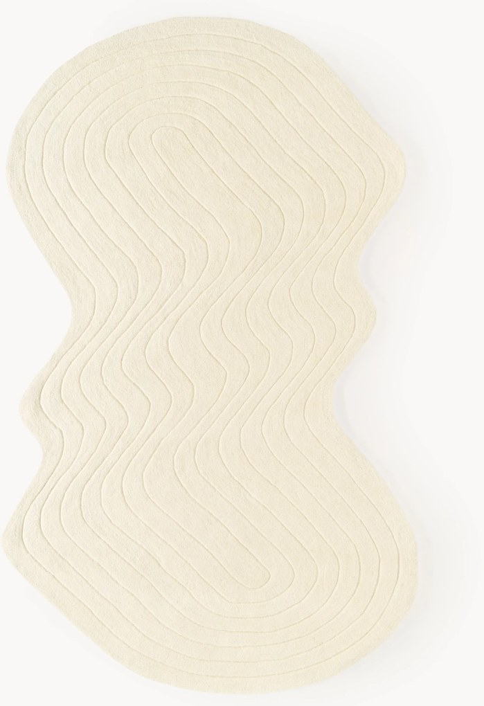 Handgetuft wollen vloerkleed Aliza in organische vorm