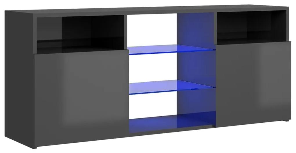 vidaXL Tv-meubel met LED-verlichting 120x30x50 cm hoogglans grijs