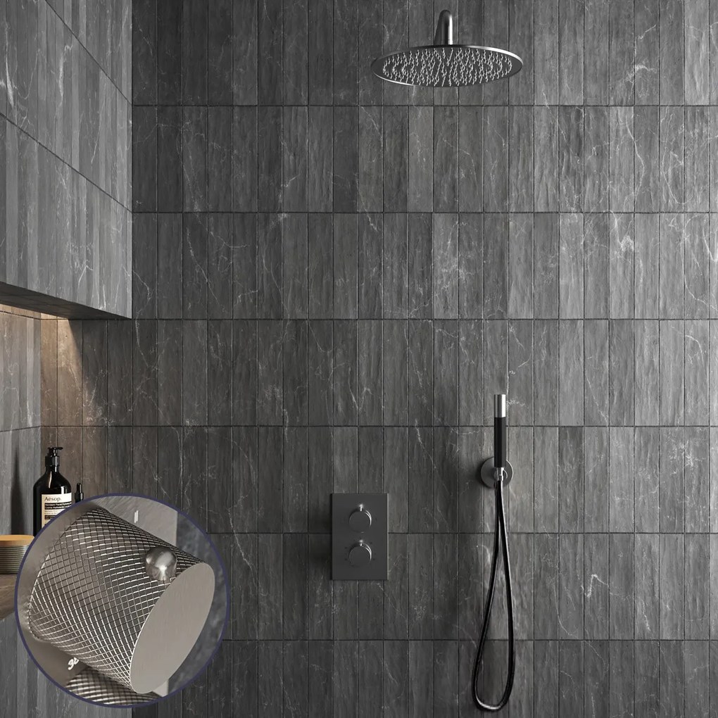 Saniclear Exclusive Curved Pro inbouw regendouche met 20cm hoofddouche en muurarm RVS