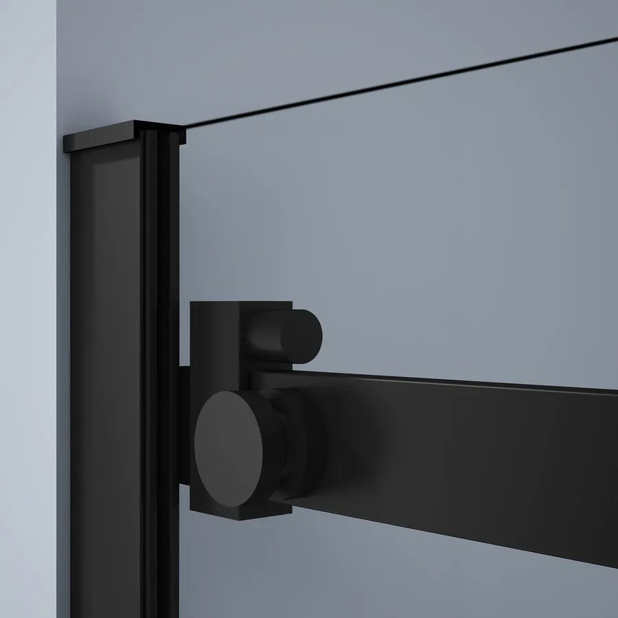 Gelco Dragon Black douchedeur voor hoekinstap 80cm zwart