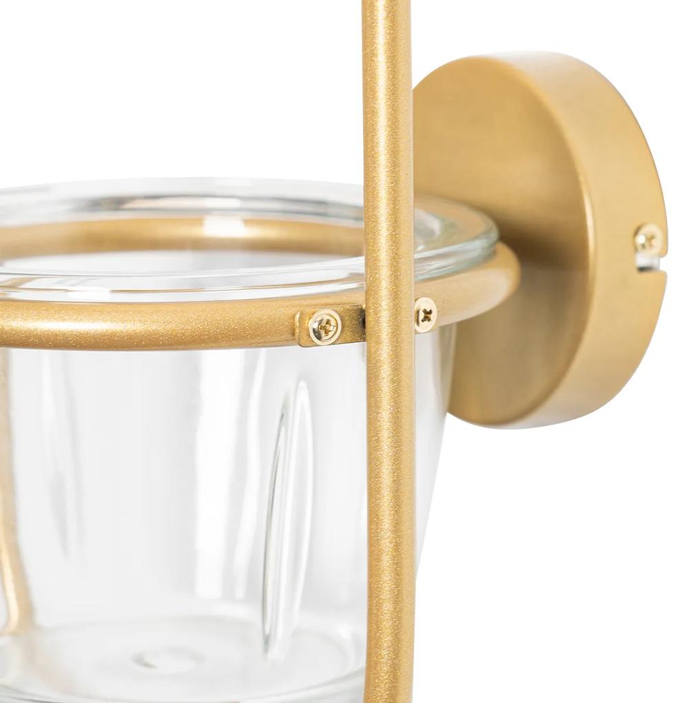Art Deco wandlamp goud met wit glas - Isabella Art Deco, Design G9 ovaal Binnenverlichting Lamp